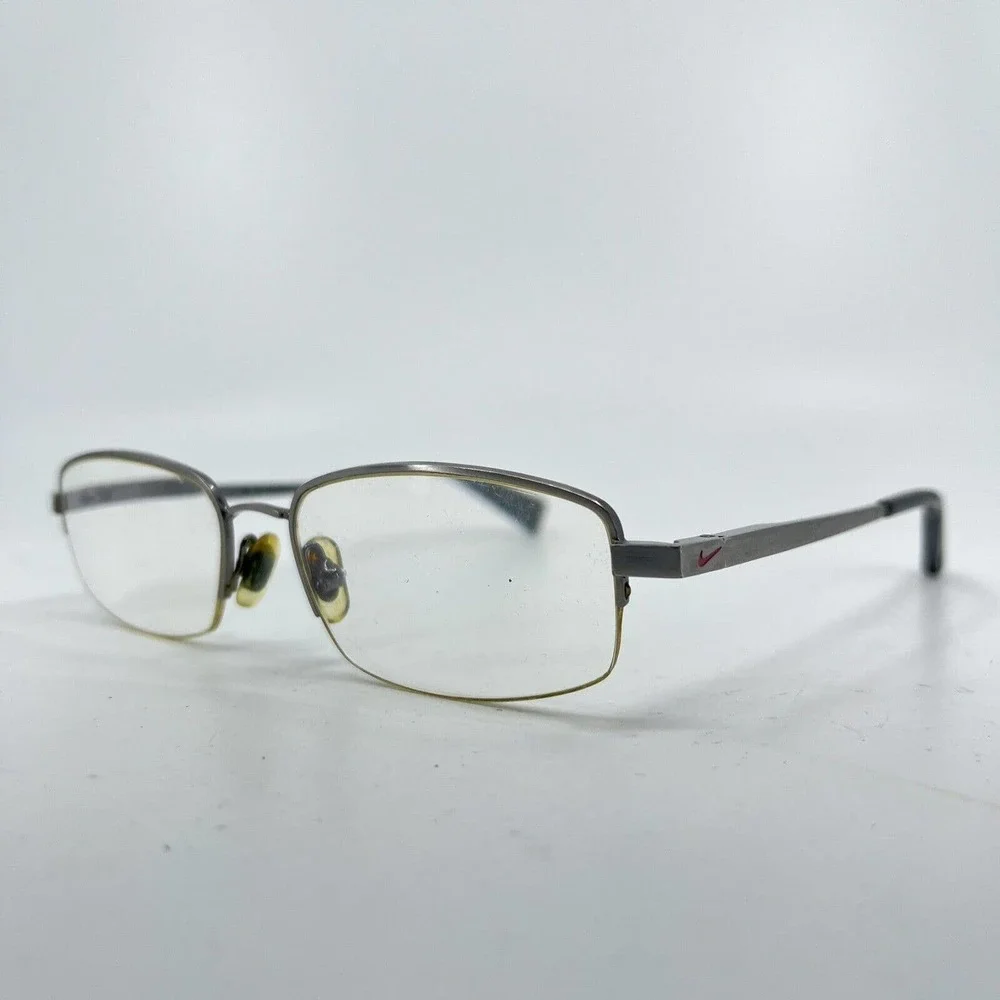 NIKE 8026 / 060 Gunmetal‎ Gray Half-Rimless Eyeglasses Frames H7252